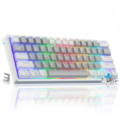 Solakka SK961 Wireless Mechanical Keyboard - 60% Compact Design, Triple Connectivity, RGB Backlighting, Programmable Features for Gaming and Office Use, Ideal Birthday Gift