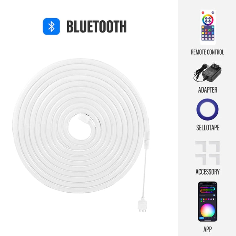 RGBIC WiFi Neon Rope Light - Customizable LED Light Bar with App Control, Music Sync, and TV Backlight for Living Room and Bedroom Decor