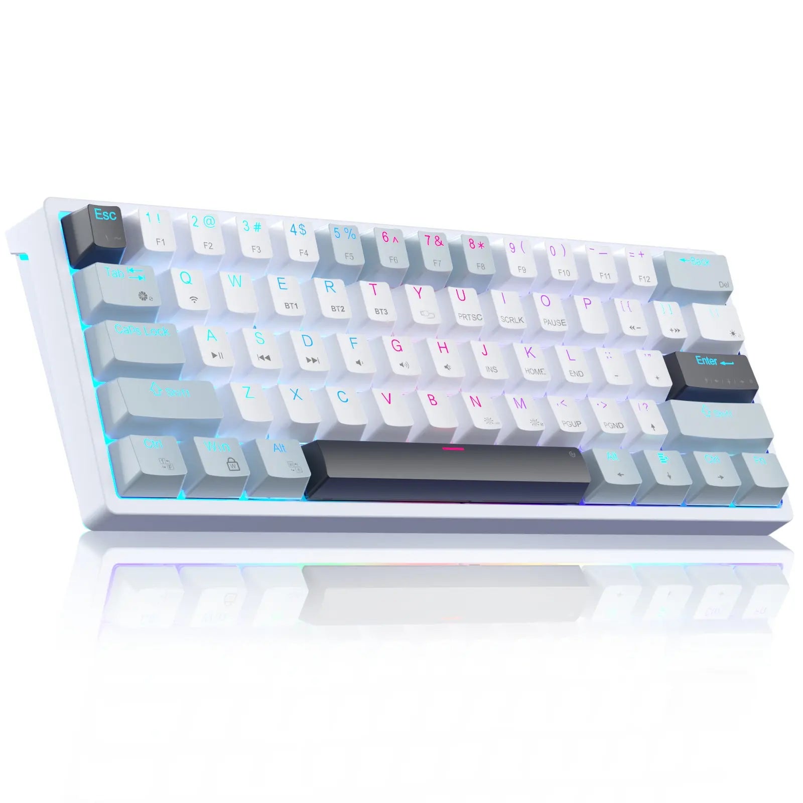 Solakka SK961 Wireless Mechanical Keyboard - 60% Compact Design, Triple Connectivity, RGB Backlighting, Programmable Features for Gaming and Office Use, Ideal Birthday Gift