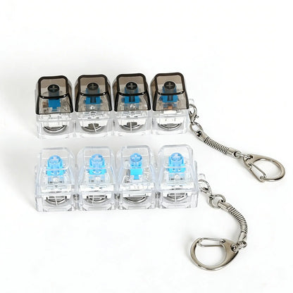 2-Pack LED Keyboard Fidget Keychain - 4-in-1 Stress Relief Clicker Toy for Anxiety Management and Sensory Decompression for All Ages