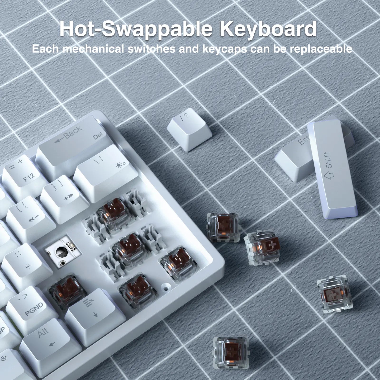 Solakka SK961 Wireless Mechanical Keyboard - 60% Compact Design, Triple Connectivity, RGB Backlighting, Programmable Features for Gaming and Office Use, Ideal Birthday Gift