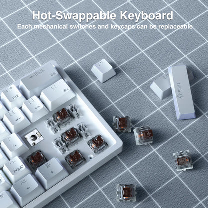 Solakka SK961 Wireless Mechanical Keyboard - 60% Compact Design, Triple Connectivity, RGB Backlighting, Programmable Features for Gaming and Office Use, Ideal Birthday Gift