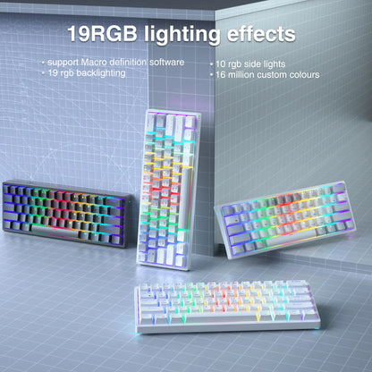 Solakka SK961 Wireless Mechanical Keyboard - 60% Compact Design, Triple Connectivity, RGB Backlighting, Programmable Features for Gaming and Office Use, Ideal Birthday Gift
